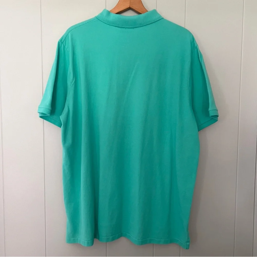Polo Ralph Lauren Teal Green Pink Pony Preppy Classic Fit Polo Shirt Size XL